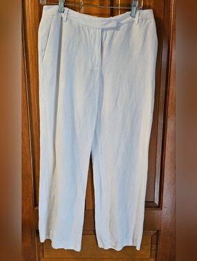 Calvin Klein White Linen-Blend Pants